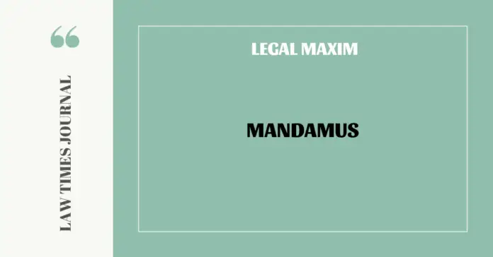 Mandamus Mandamus